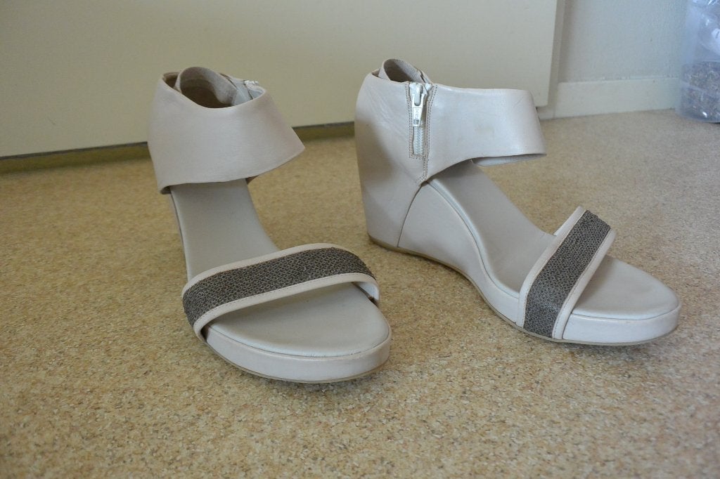 Annette Görtz schoenen sleehak 41 havermout kleur, Beige, Annette Görtz, Zo goed als nieuw, Sandalen of Muiltjes