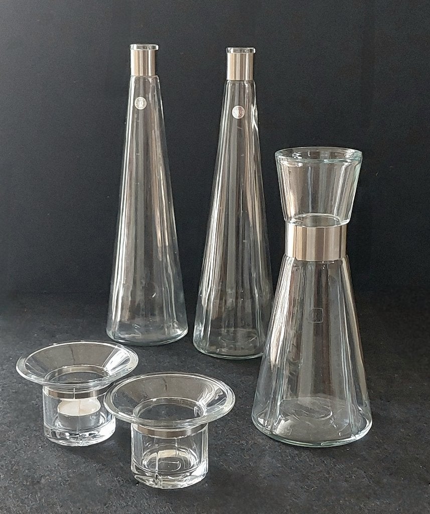 Set 5 dlg. wijnkaraf, waterkaraf, Rosendahl Deens design, Overige typen, Ophalen of Verzenden, Overige stijlen, Glas
