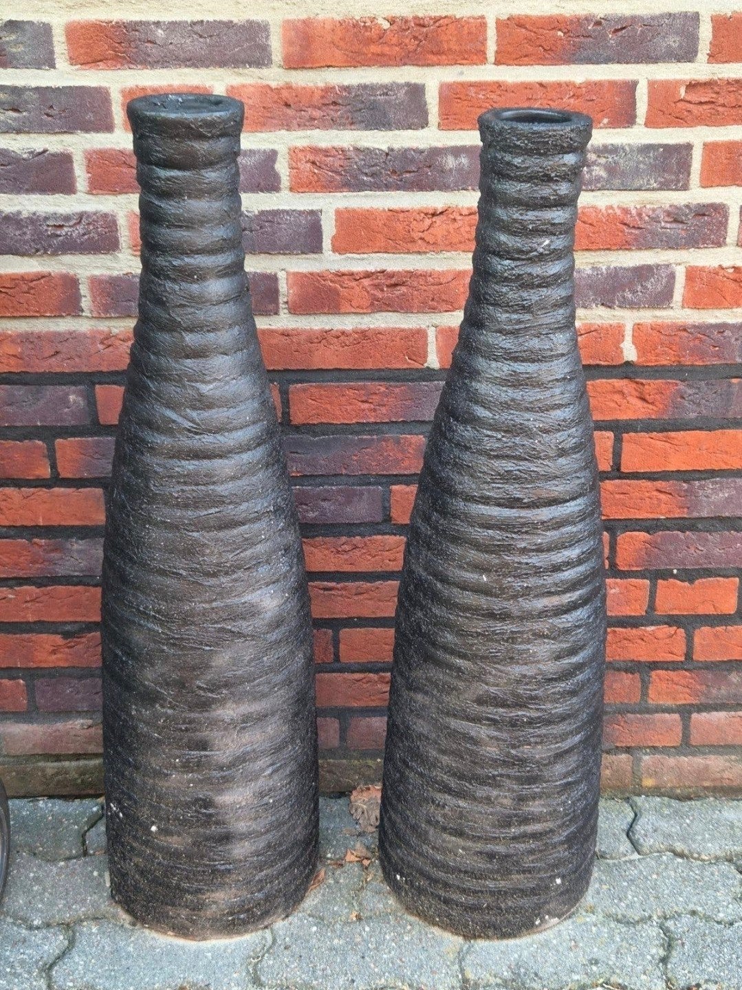 2 stenen sierpotten, Tuin en Terras, Ophalen