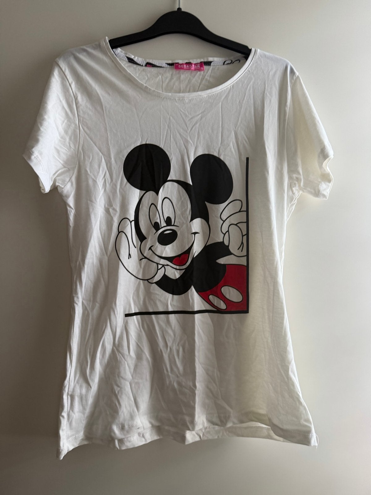 Wit T-shirt met Mickey Mouse print - Maat XL, Wit, Maat 46/48 (XL) of groter, Nieuw, Ophalen of Verzenden