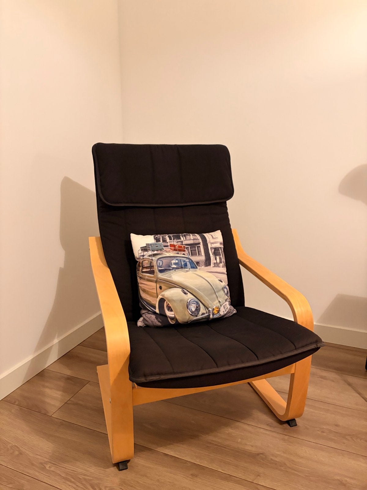 IKEA POÄNG fauteuil in goede staat, Ophalen, Zwart, Zo goed als nieuw, Eén