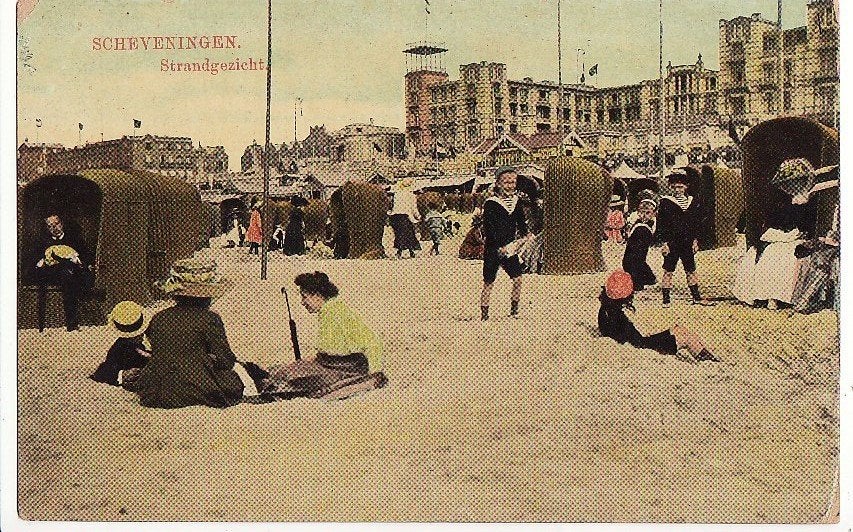 Scheveningen Strandgezicht ca 1915 .-veel volk-, Ophalen, Voor 1920, Gelopen, Zuid-Holland