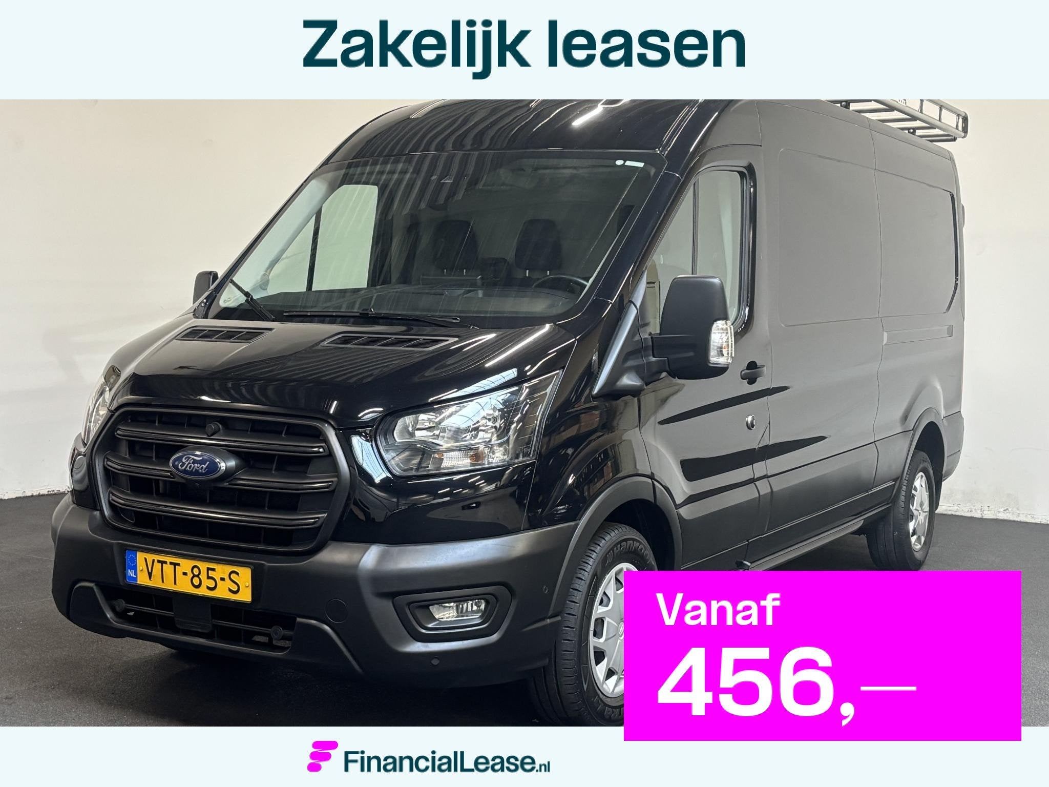 Ford Transit 330 2.0 TDCI L3H2 Trend Automaat Airco Navigati, Euro 6, 4 cilinders, 129 pk, Zwart