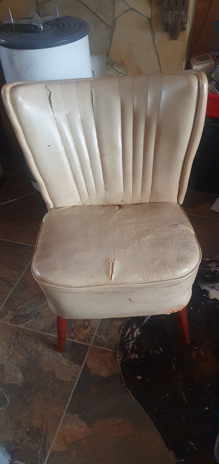 vintage club fauteuil, Ophalen, Overige materialen, Gebruikt, Overige kleuren