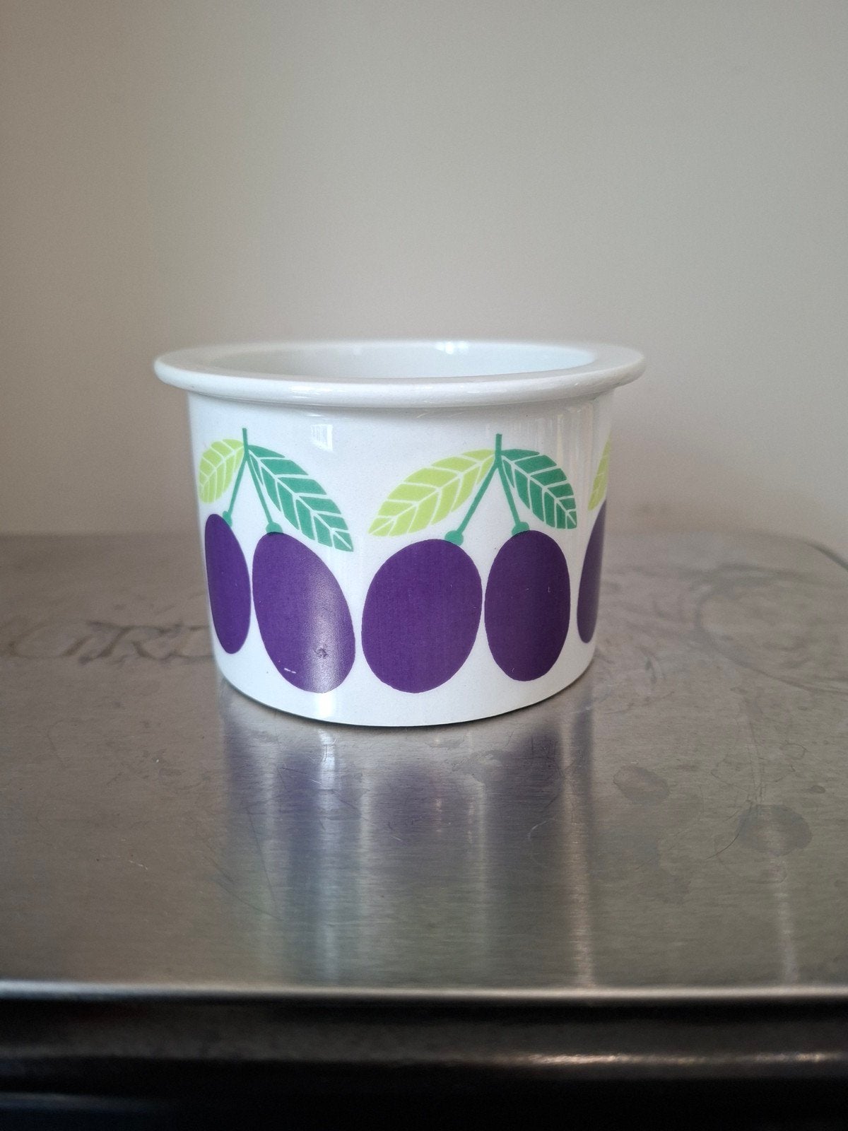 Vintage Arabia Finland jampotje met pruimen decor, Antiek en Kunst, Ophalen of Verzenden
