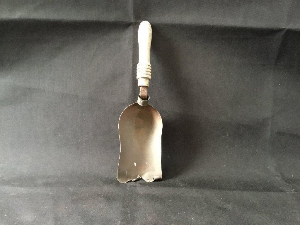 Antieke koperen schep met eikenhouten handvat, Ophalen of Verzenden, Koper