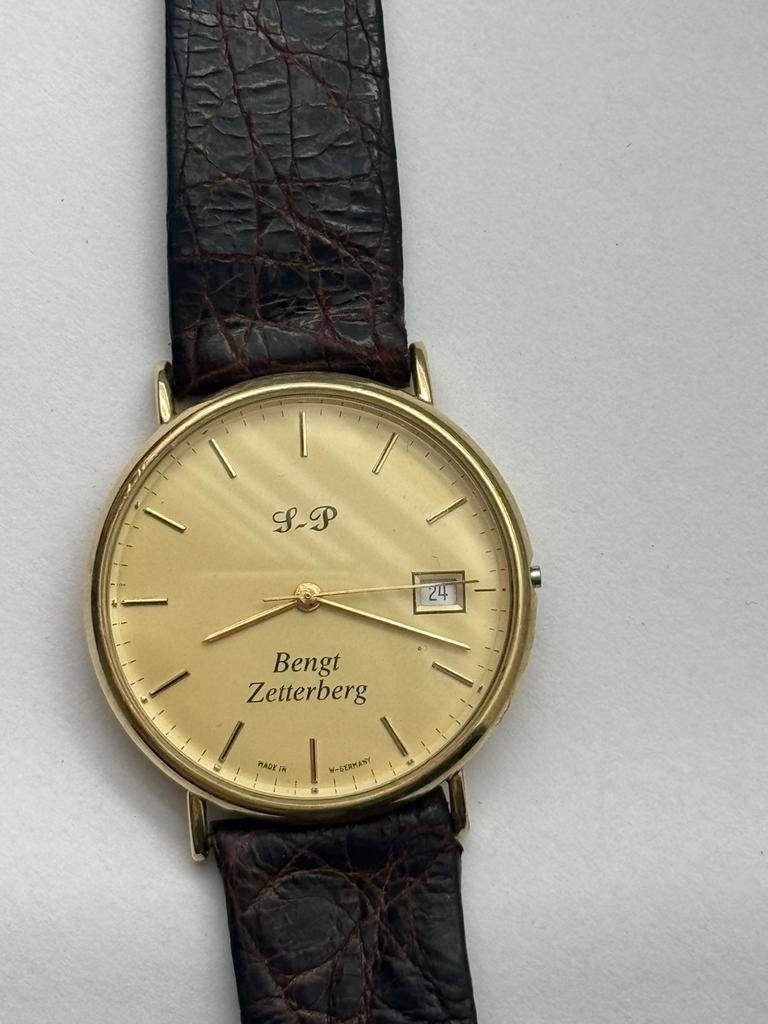 14K gouden vintage horloge – Duitsland – werkt (kroon defect, Ophalen of Verzenden