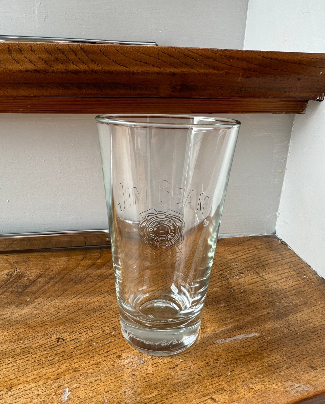 Jim Beam whisky glas, Ophalen of Verzenden, Zo goed als nieuw, Borrel- of Shotglas
