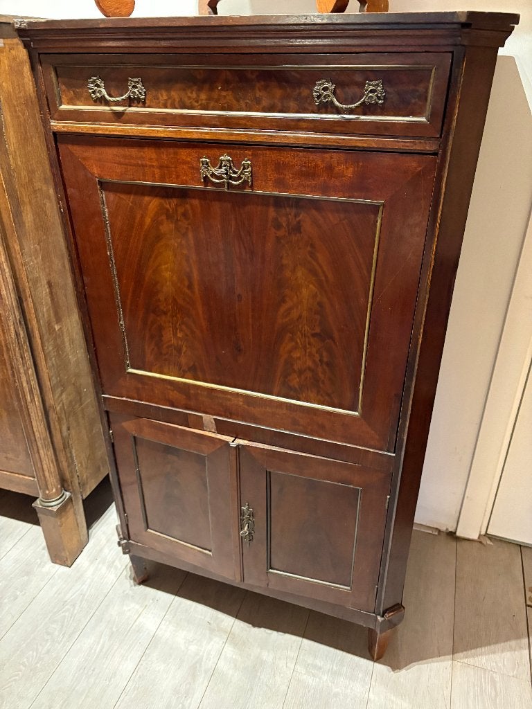 Antiek Mahonie gefineerd Biedemeier Secretaire., Antiek en Kunst, Ophalen
