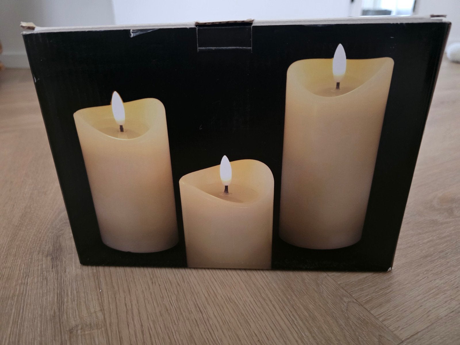 Set van 3 LED kaarsen, Ophalen, Crème, Kaars, Was