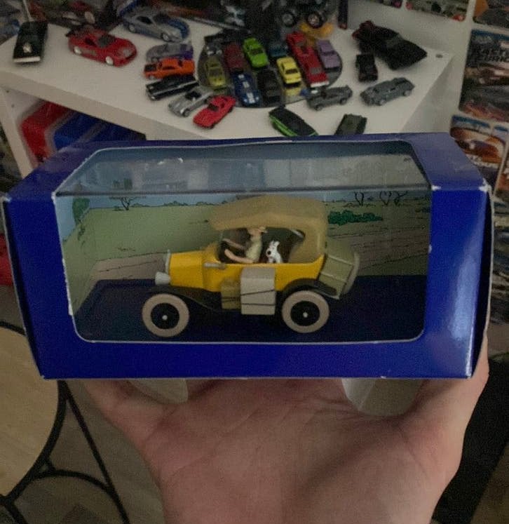 Herge bij kuifje tintin in de auto Ford T model, Ophalen of Verzenden, Zo goed als nieuw