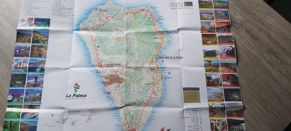 Wegenkaart van La Palma van autoverhuurder Cicar, Boeken, Atlassen en Landkaarten, Spanje, 2000 tot heden, Ophalen of Verzenden