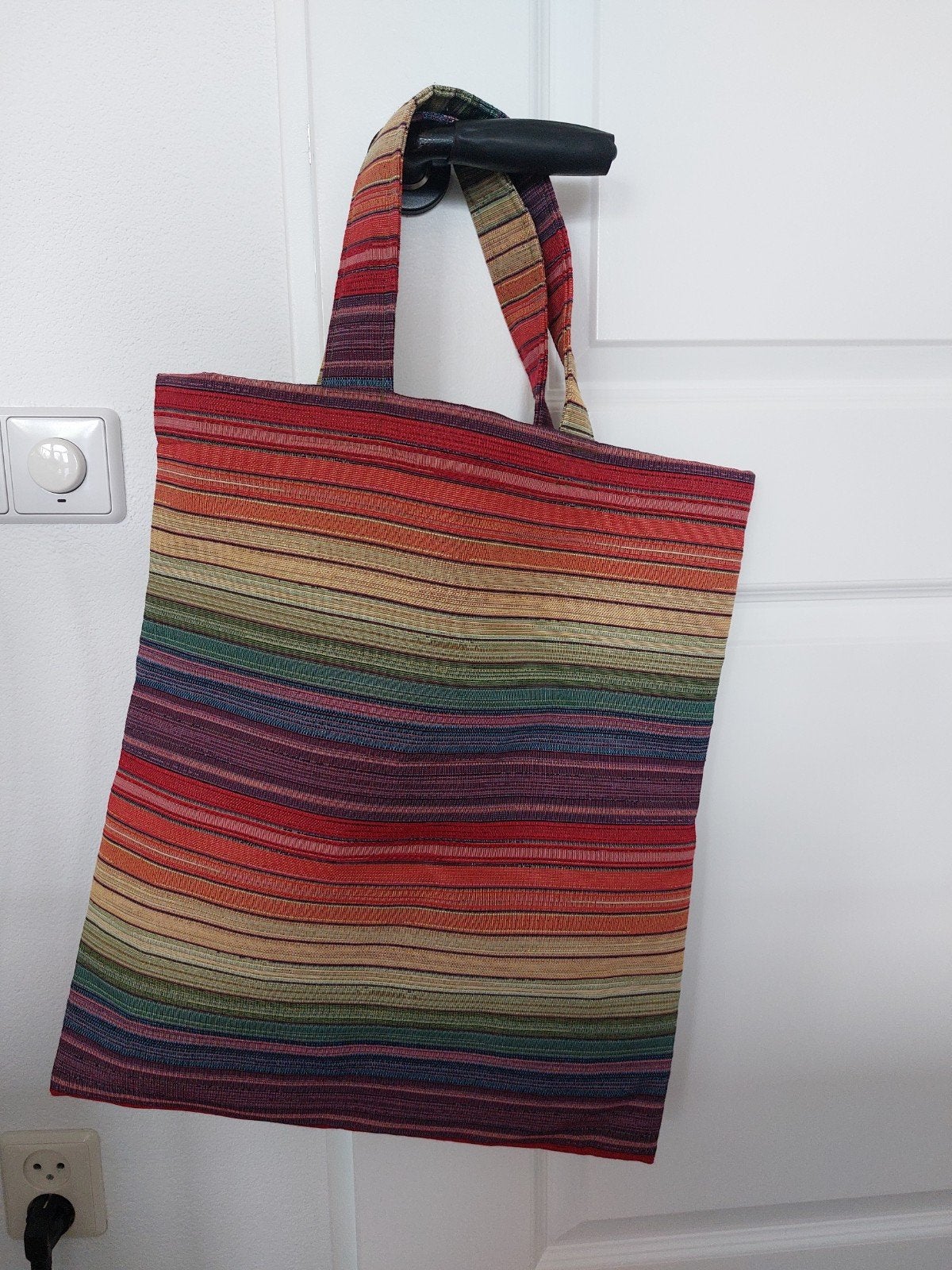 Kleurrijke Zelfgemaakte Shopper - Uniek en Ruim (43x49cm), Ophalen of Verzenden, Nieuw, Shopper