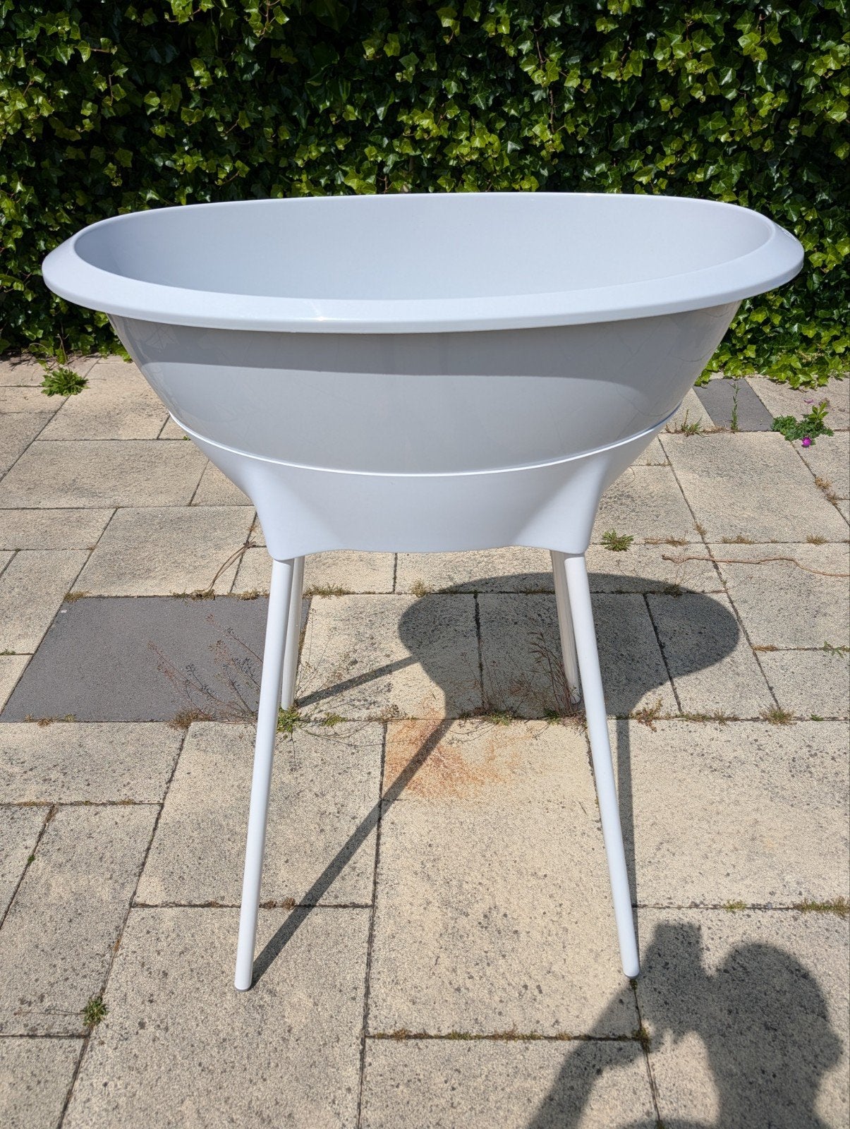 Luma Baby Badje met standaard - Grijs/wit, Kinderen en Baby's, Badjes en Verzorging, Zo goed als nieuw, Badje, Standaard, Ophalen