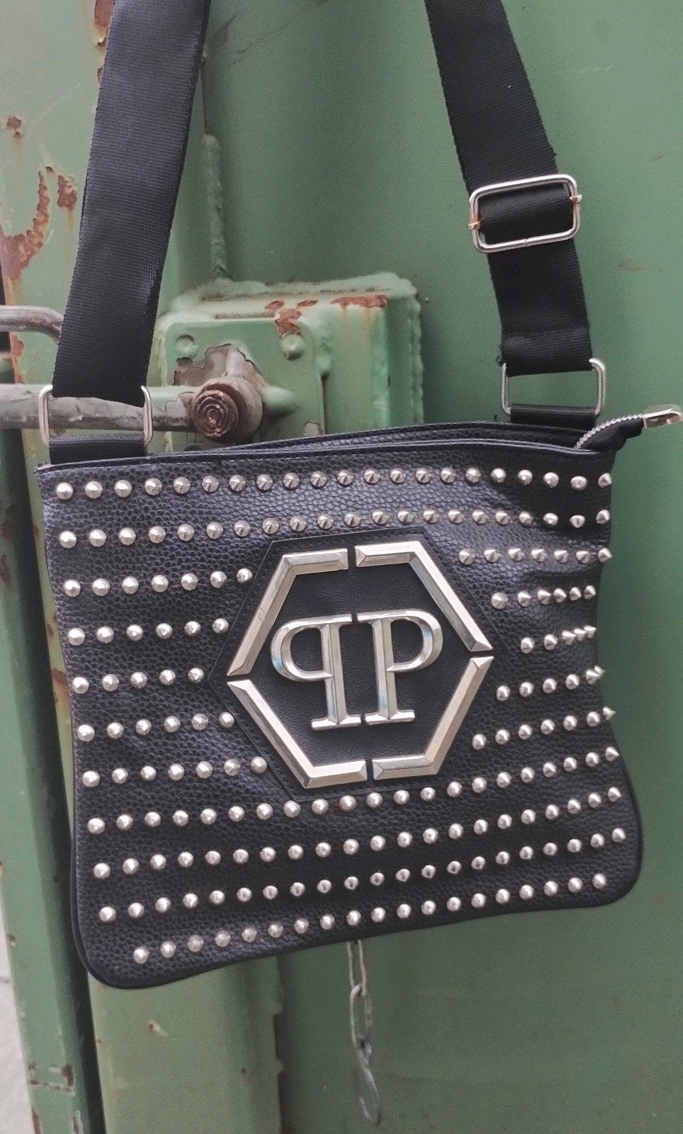 Philipp Plein schoudertas met studs, Sieraden, Tassen en Uiterlijk, Verzenden, Gebruikt, Zwart, Overige merken