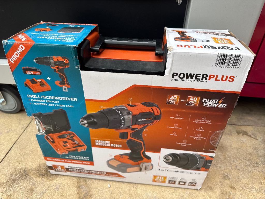 Powerplus, Ophalen of Verzenden, Nieuw, Minder dan 400 watt, Boor- en Schroefmachine