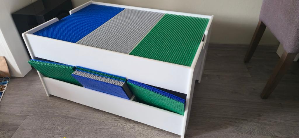 Lego speeltafel met opbergruimte en bouwplaten, Ophalen, Gebruikt, Overige merken
