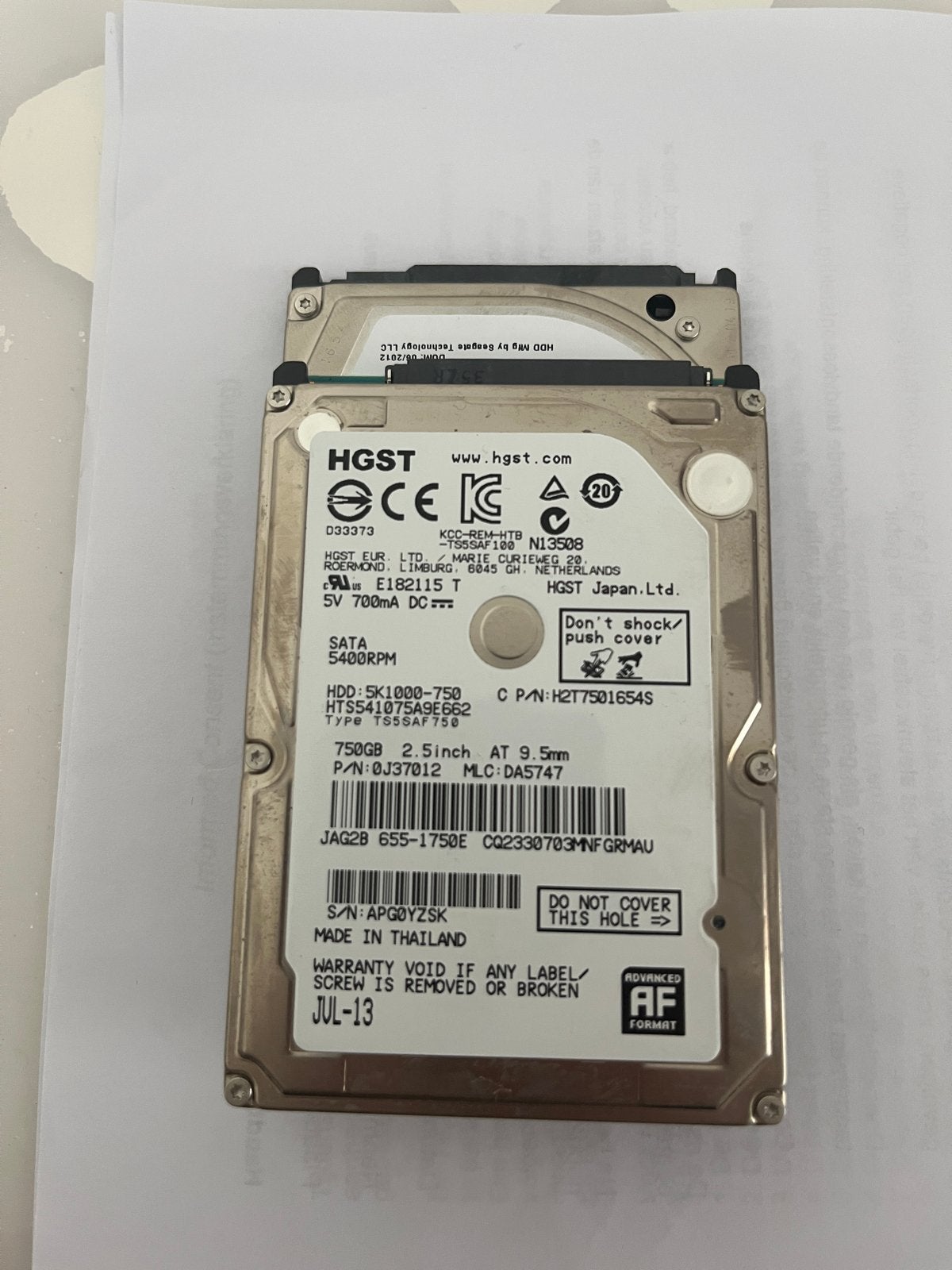 HGST, Toshiba, Seagate 750GB 2.5 inch HDD's - Meerdere stuks, Computers en Software, Harde schijven, Intern, 750 GB, Ophalen of Verzenden
