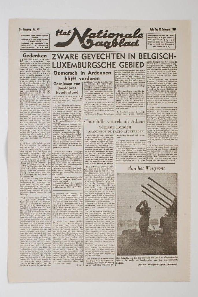 Nationale Dagblad 12-1944 herdruk krant Tweede Wereldoorlog