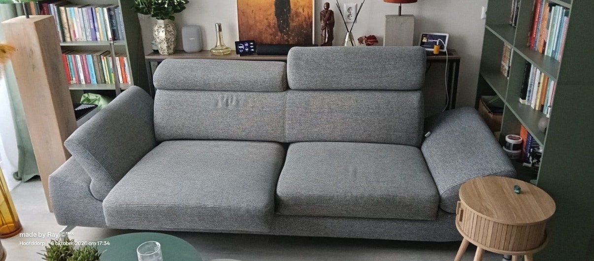 Moderne Montel tweezitsbank met verstelbare delen, Huis en Inrichting, Gebruikt, Tweepersoons, 75 tot 100 cm, Ophalen of Verzenden