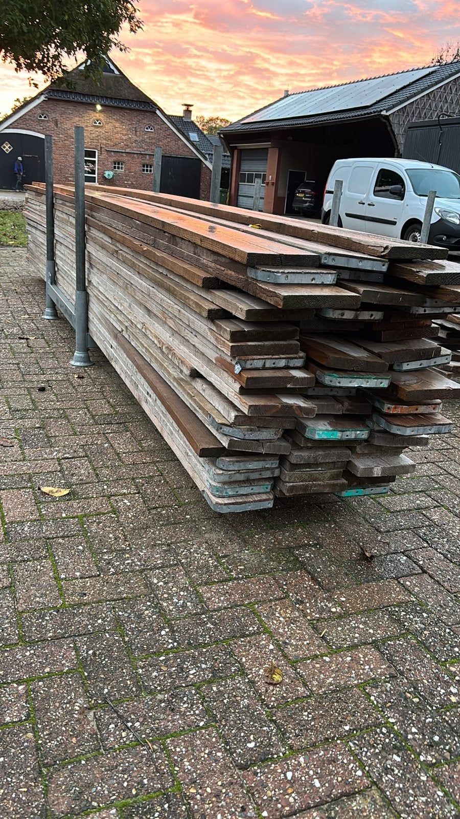 Complete Partij Steigermateriaal- Gebruikt maar goede staat, Doe-het-zelf en Verbouw, Ophalen, Gebruikt, Gevelsteiger, 5 meter of hoger