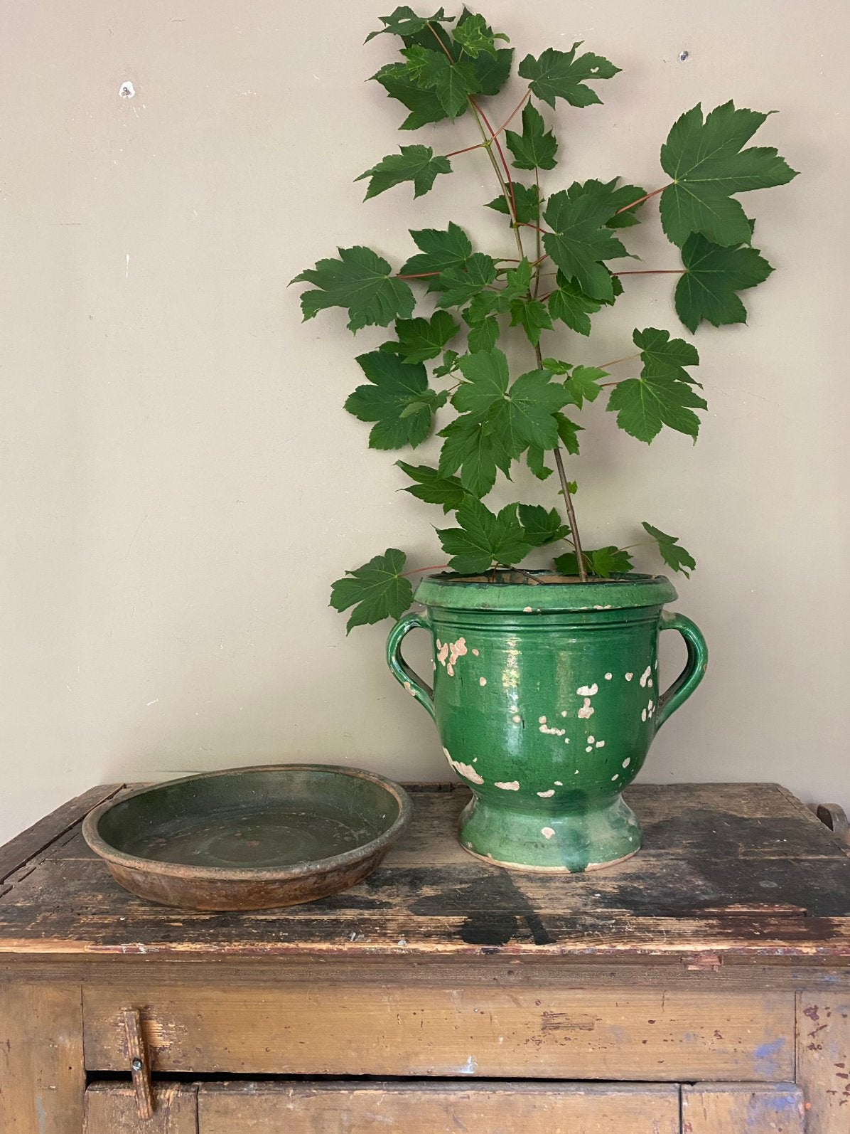 Grote franse aardewerk Castelnaudary pot, Ophalen