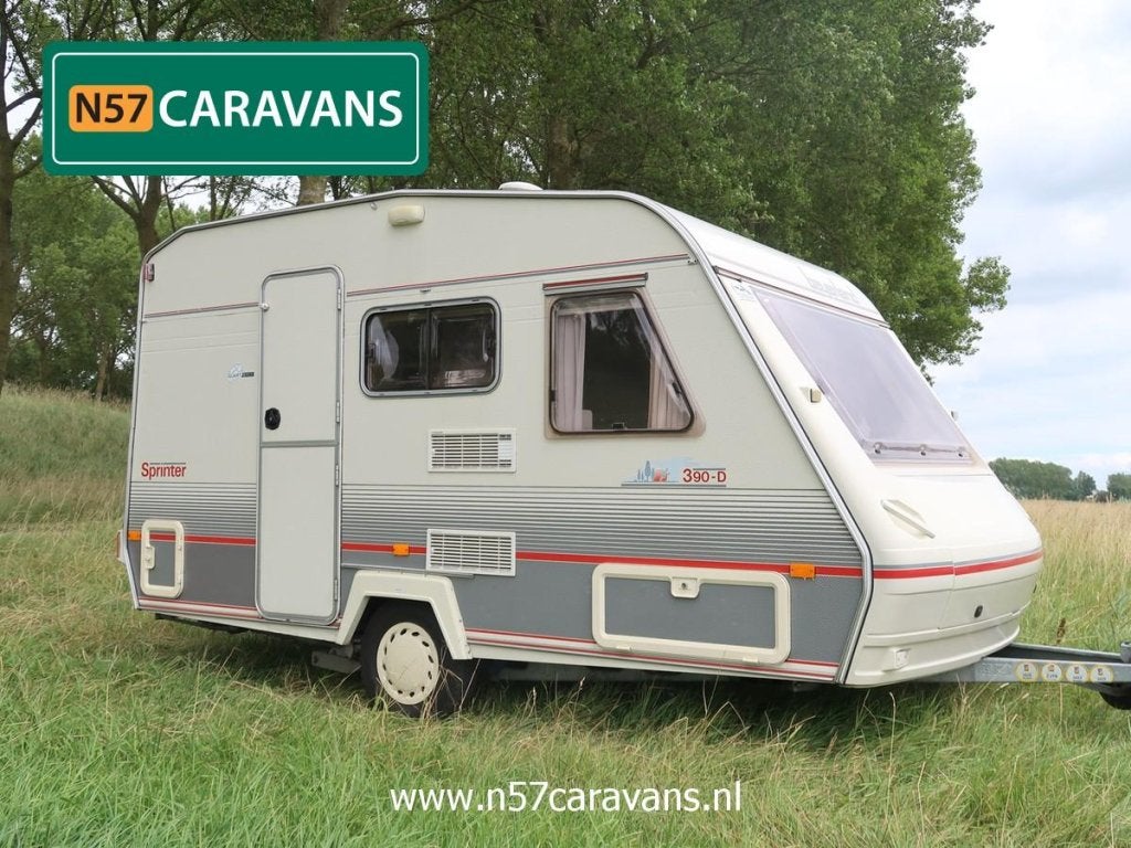 Beyerland Sprinter 390 D / voortent / luifel, Caravans en Kamperen, Caravans, Bedrijf, Treinzit, Schokbreker, Tot en met 4