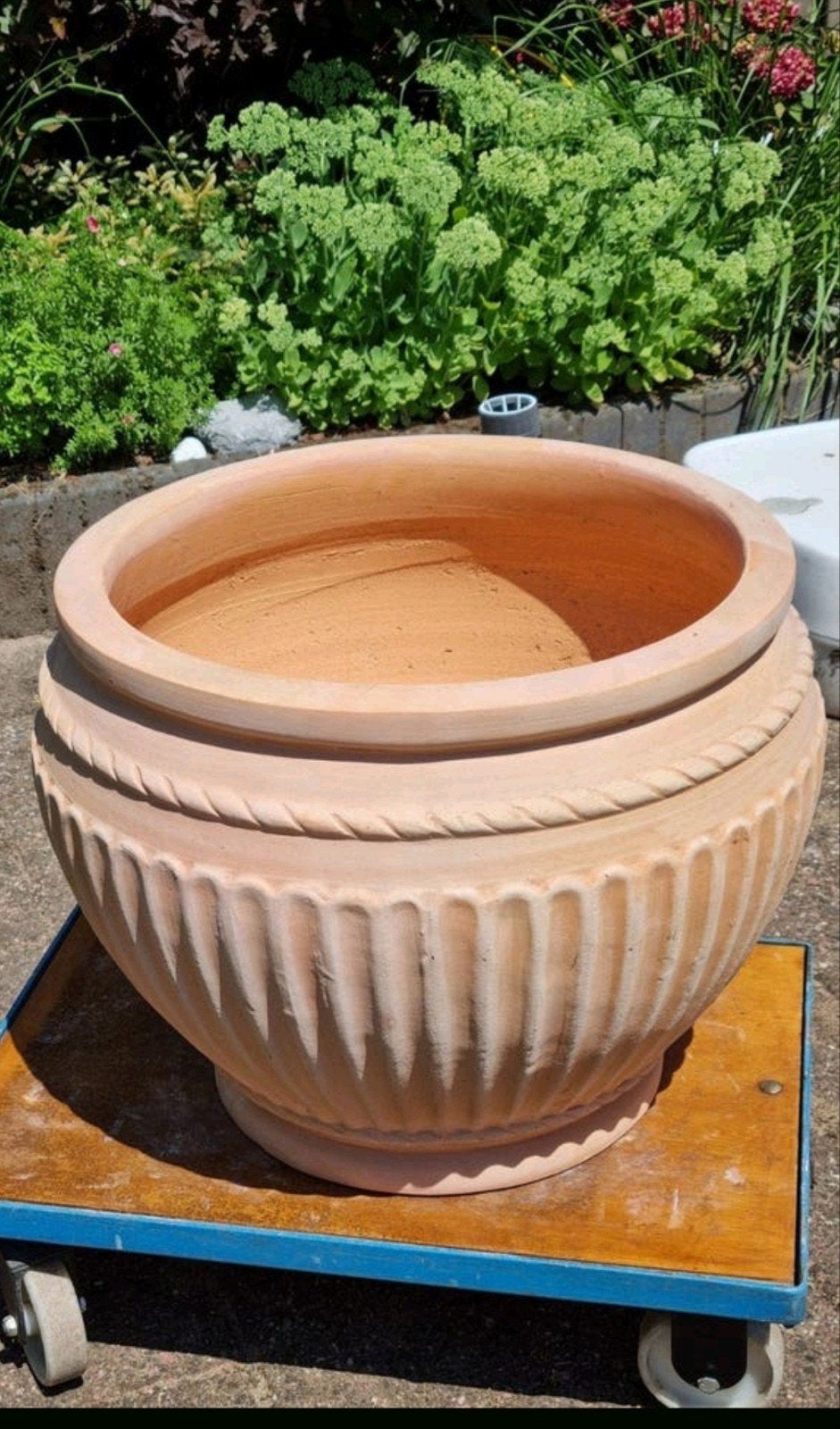 Grote TERRACOTTA plantenbak, bloempot  80 ltr. inhoud, Ophalen, 40 cm of meer, Rond, Zo goed als nieuw