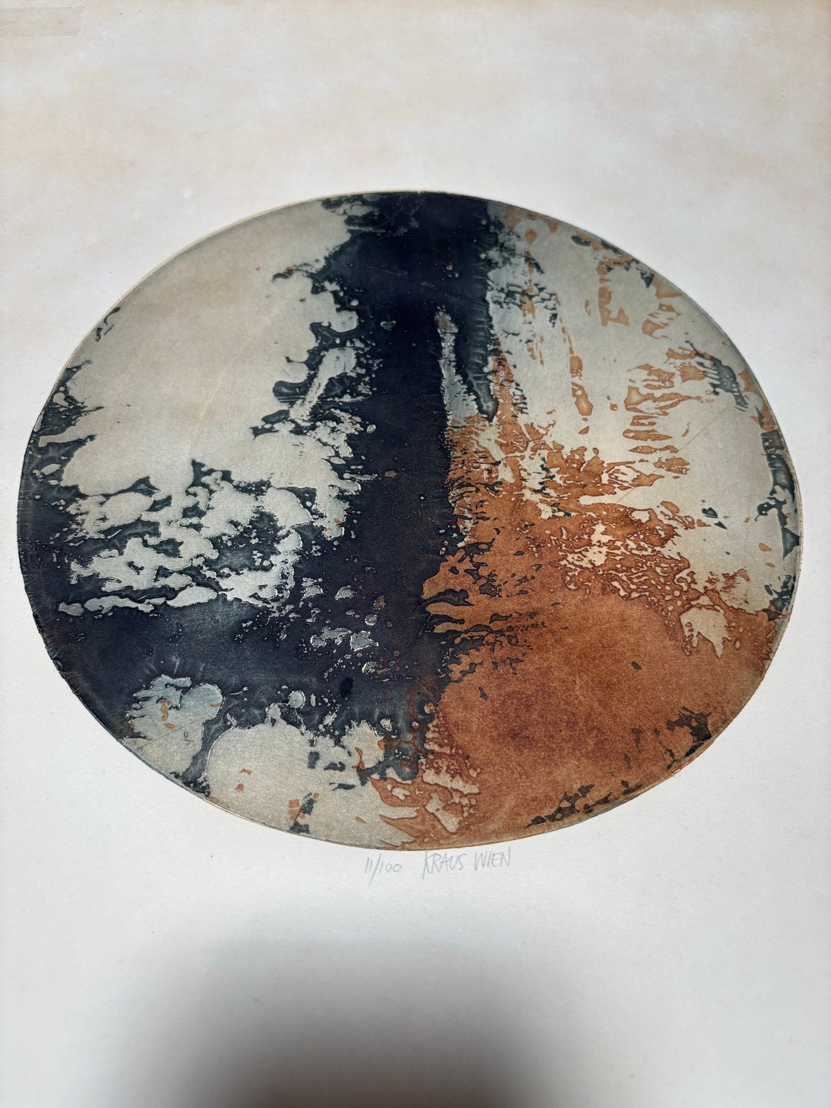 Kunstwerk Gunther Kraus - Kraus Wien 11/100, Ophalen, Abstract, Gesigneerd, Print