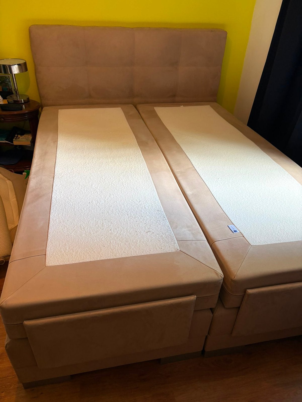 Boxspring bed, elektrisch verstelbaar, Ophalen, Gebruikt, 210 cm, Tweepersoons
