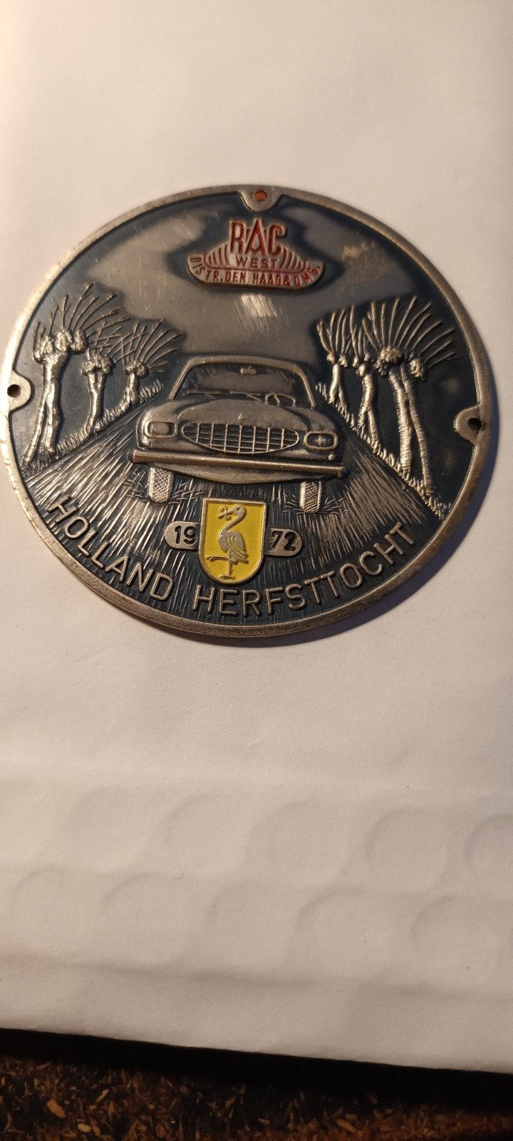 RAC West Holland Herfsttocht 1972 Rally Plaquette, Verzamelen, Automerken, Motoren en Formule 1, Ophalen of Verzenden, Gebruikt