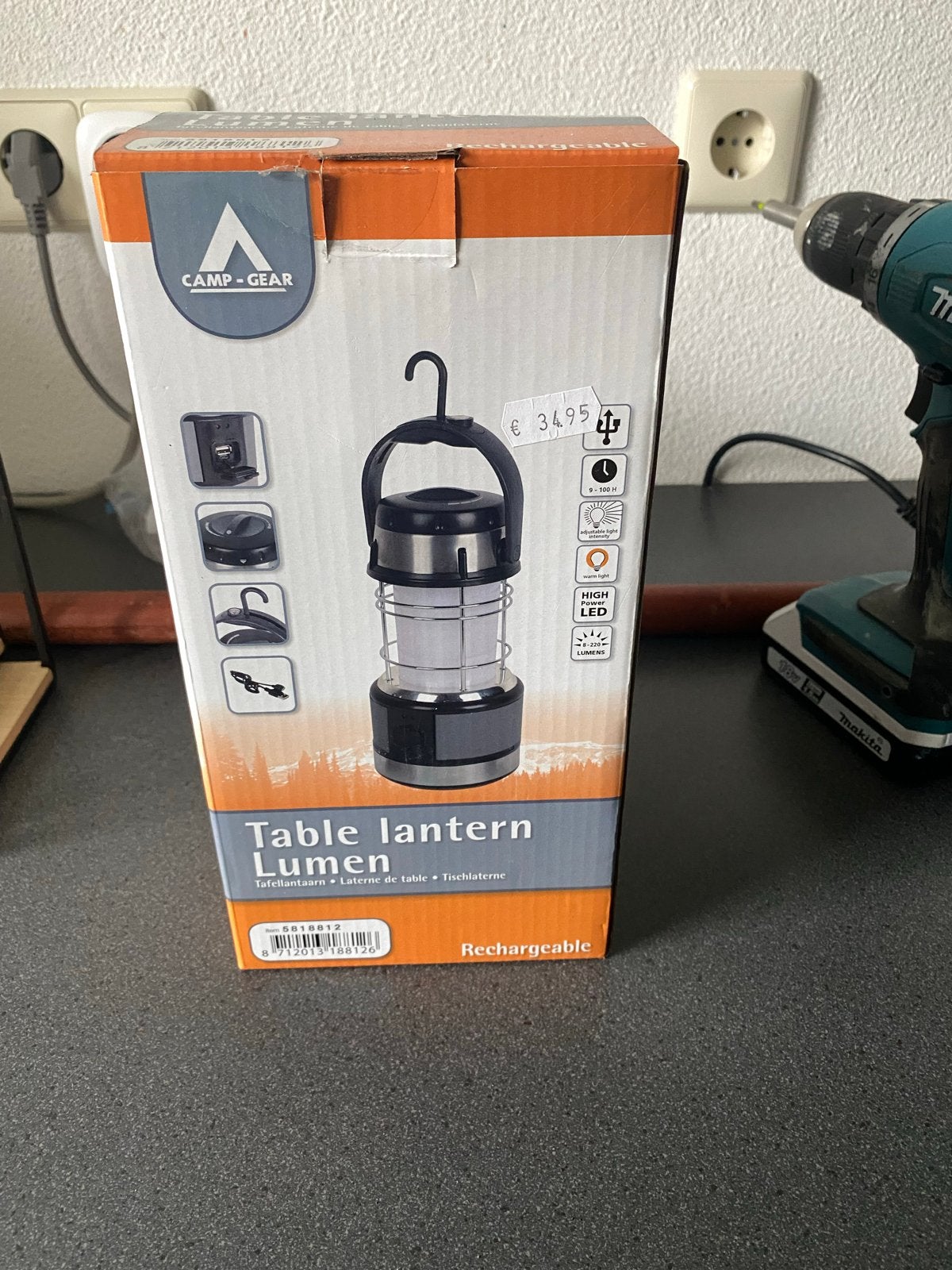 Nieuwe Camp-Gear Table Lantern Lumen Oplaadbaar, Ophalen of Verzenden, Nieuw, Accu