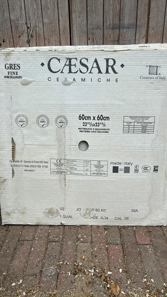11 Caesar Ceramiche 60x60cm Porcellanato Tegels, Doe-het-zelf en Verbouw, Tegels, Nieuw, Vloertegels, Keramiek, 60 cm of meer