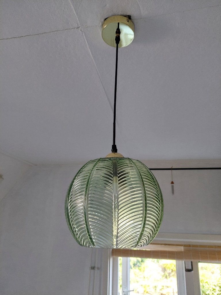 BLOOMINGVILLE Adar hanglamp groen glas koper Deens design, Deens Design, E27 (groot), Ophalen of Verzenden, Glas