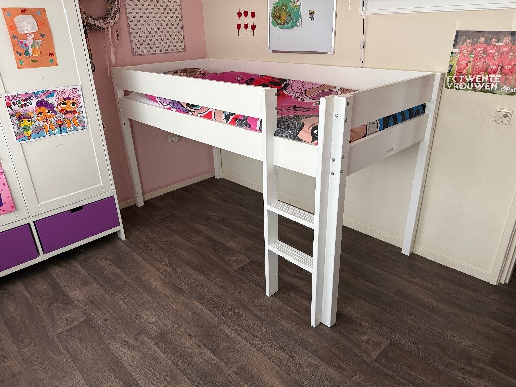 Bopita halfhoogslaper wit degelijk kinderbed, Ophalen, 85 tot 100 cm, Gebruikt, 180 cm of meer