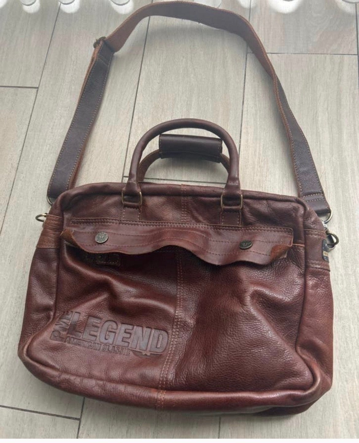 PME Legend Leren Laptoptas/Schoudertas, Overige merken, Gebruikt, Bruin, Ophalen of Verzenden