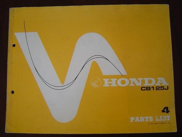 Honda CB125J 1977 motorcycle parts list CB125 J, Motoren, Ophalen of Verzenden, Honda