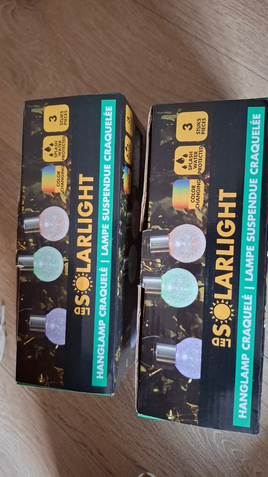 5x Solar LED Hanglamp Craquelé - Kleurveranderend, Overige merken, Gebruikt, Meerkleurig, Kleur aanpasbaar