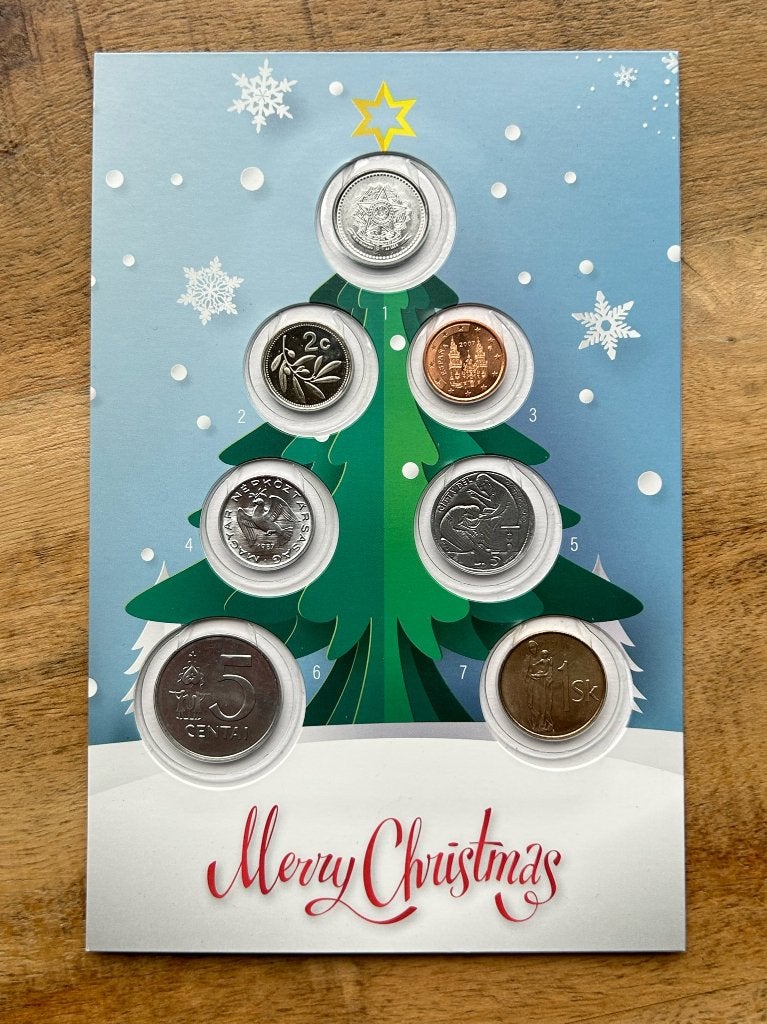 Munten kerst kaart, Ophalen of Verzenden, Nieuw, Kerst, Pons of Mal