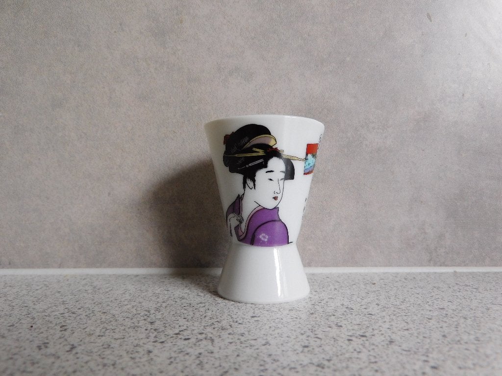 Sake Kopje 50 ml. Geisha Kimono Paars, Ophalen of Verzenden