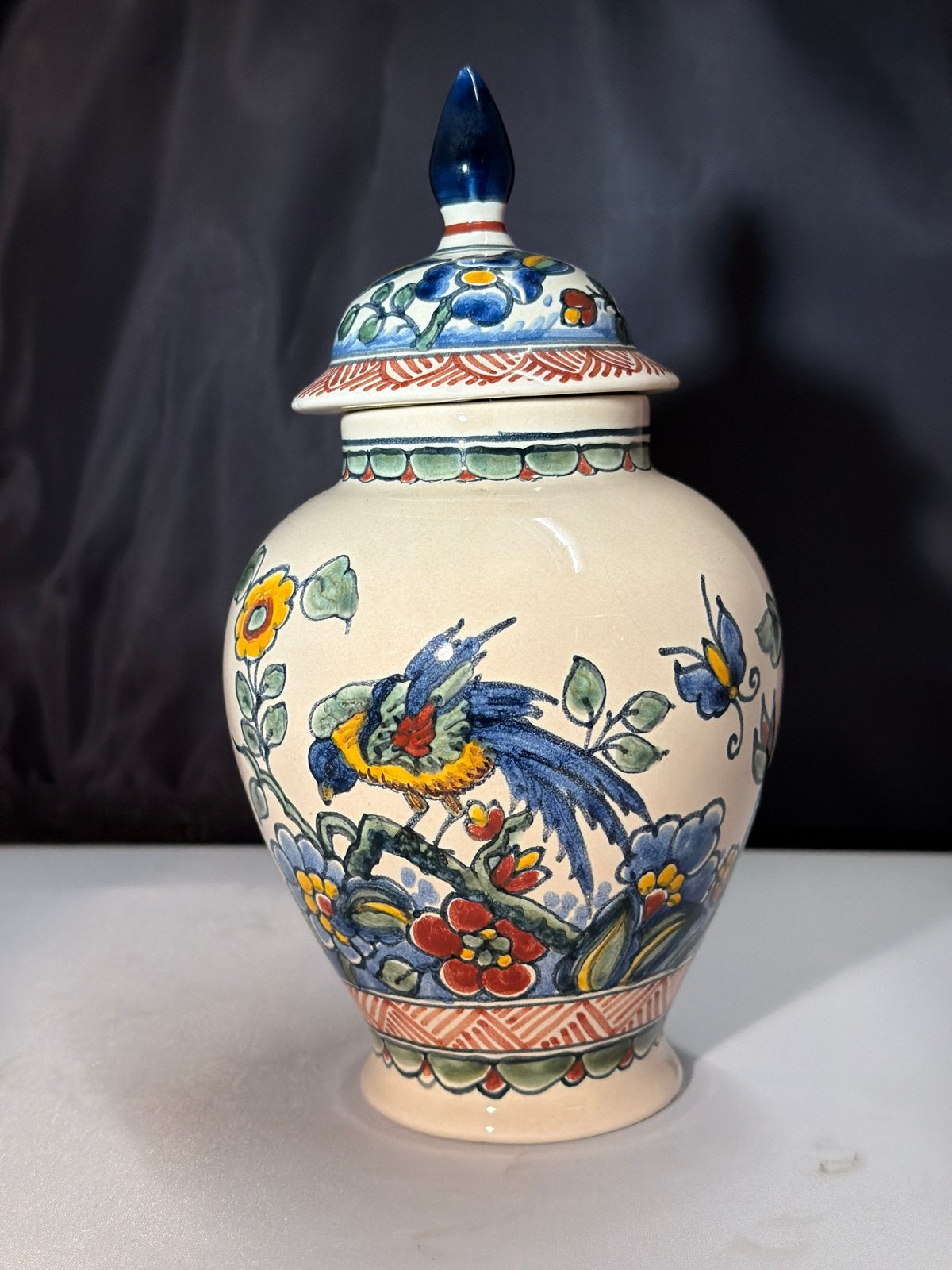 Makkum Altena Potdeksel met Vogeldecoratie, Antiek en Kunst, Antiek | Keramiek en Aardewerk, Ophalen of Verzenden