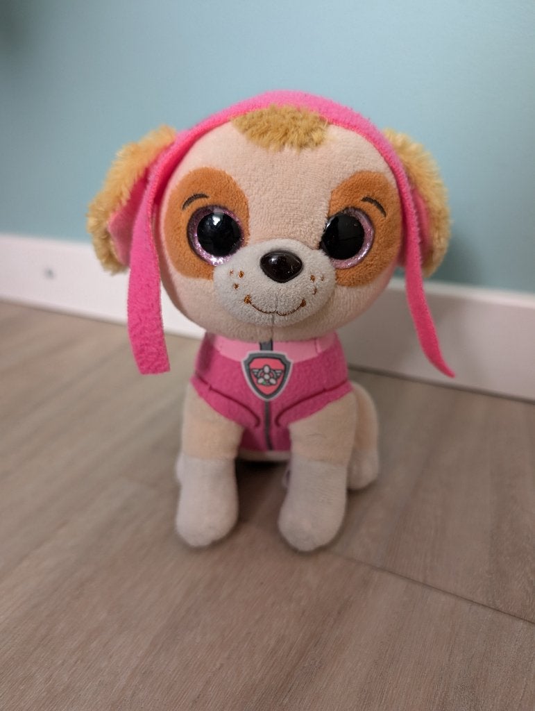 Paw Patrol knuffel Skye (15 cm) - ZGAN, Zo goed als nieuw, Wasbaar, Klein (minder dan 20 cm), Paw Patrol
