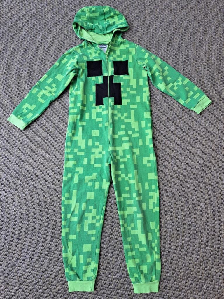 Minecraft Creeper Onesie - Maat 158 Groen, Ophalen of Verzenden