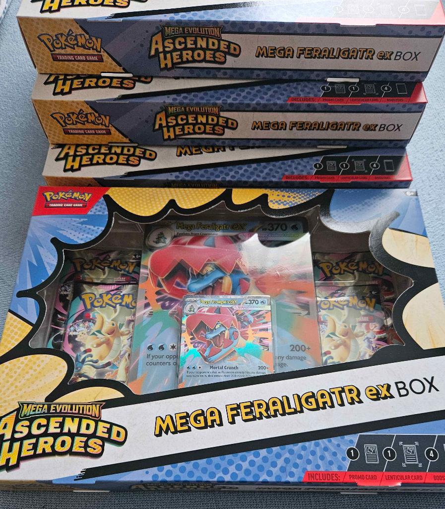 Pokemon Ascended Heroes Mega Evolution Box Feraligatr, Ophalen, Nieuw, Boosterbox, Foil