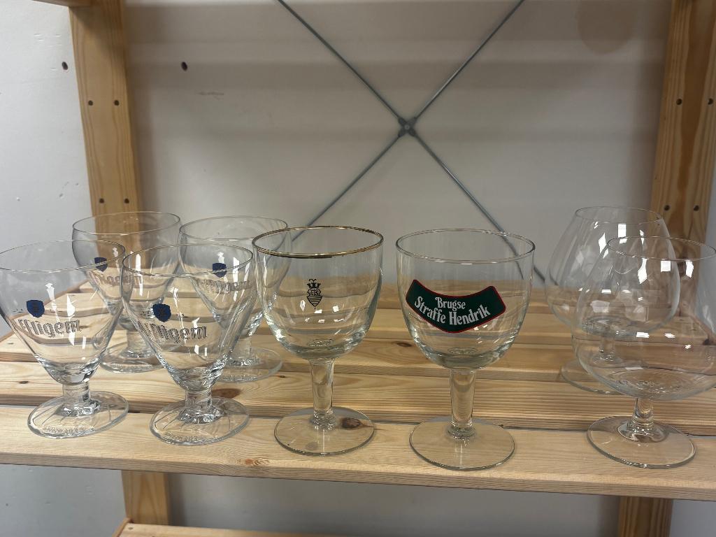 Grote set glazen – wijnglazen, bierglazen, champagneglazen, Verzamelen, Glas en Borrelglaasjes, Ophalen, Zo goed als nieuw, Bierglas