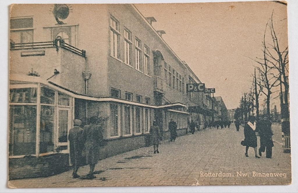 Oude Ansichtkaart Rotterdam, Nw. Binnenweg - Beschadigd, Ophalen of Verzenden, 1920 tot 1940, Gelopen, Zuid-Holland