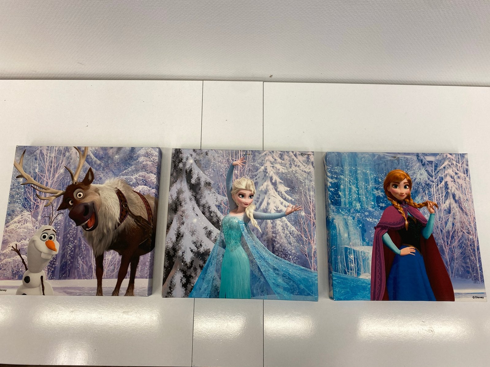 Frozen Canvas Drieluik - Anna, Elsa, Olaf & Sven 30x30 cm, Minder dan 50 cm, Ophalen of Verzenden, 5 – 50, Print