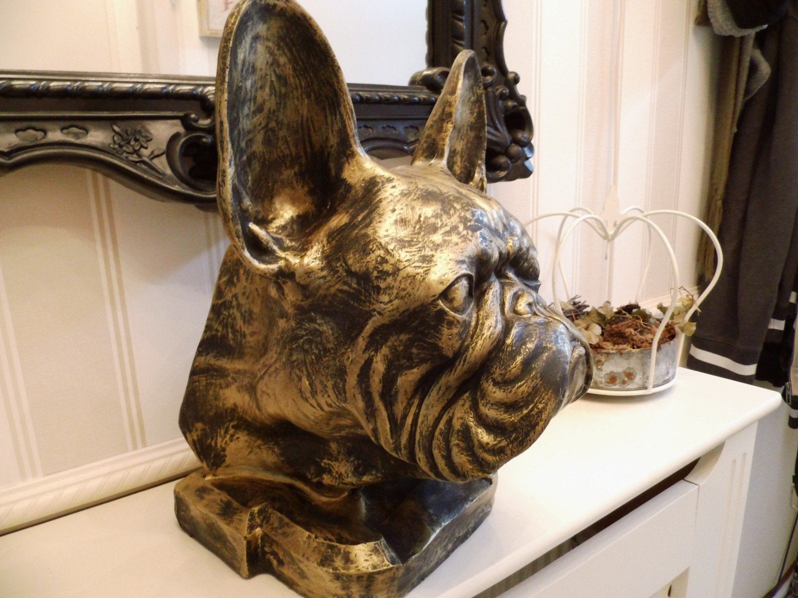 FRANSE BULLDOG ENGELSE DUITSEDOG STAFFORD DECO OF ALS URN, Ophalen of Verzenden, Nieuw, Kunststof