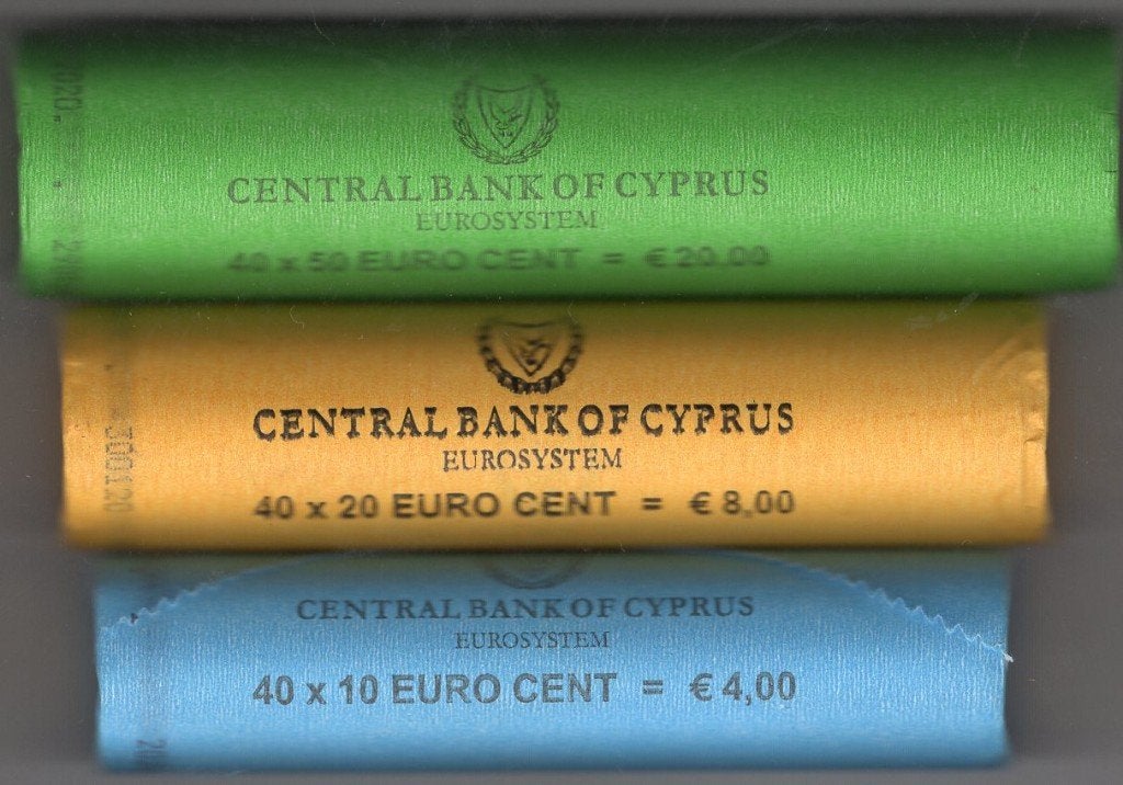 3 Muntrollen 10, 20 en 50 Eurocent Cyprus 2020 - UNC, Verzenden, Cyprus, Overige waardes, Setje