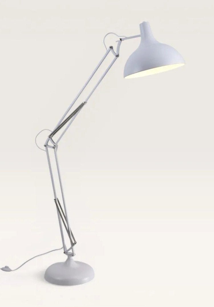 Zuiver Witte Verstelbare Vloerlamp - Modern Design, Ophalen, Modern, Industrieel, Zo goed als nieuw, Metaal